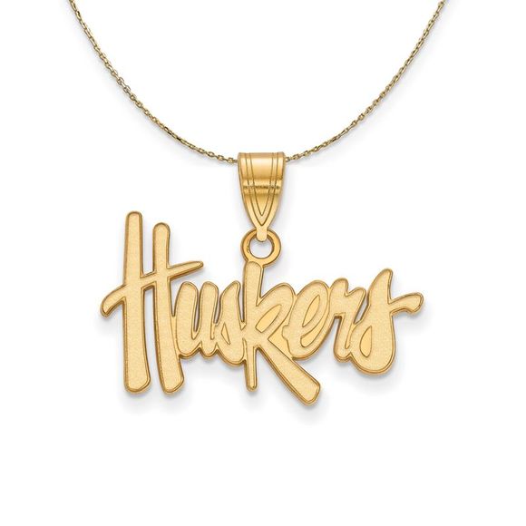 14k Yellow Gold U. of Nebraska Medium 'Huskers' Necklace - 22 Inch - Picture 1 of 7